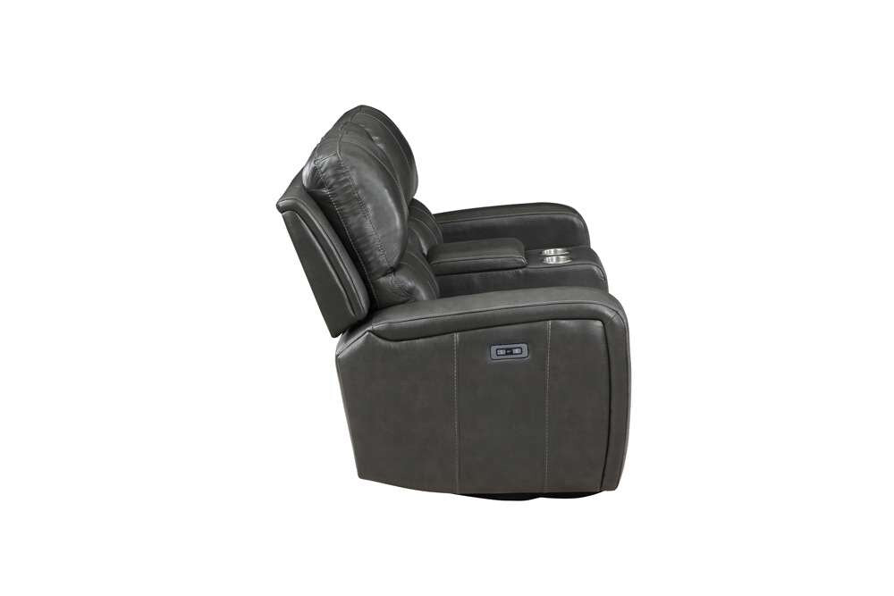 New Classic Furniture - Linton Leather Console Loveseat W/ Pwr Fr-Gray - L1721-25P1-DGR veiw 4