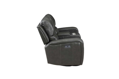 New Classic Furniture - Linton Leather Console Loveseat W/ Pwr Fr-Gray - L1721-25P1-DGR veiw 4