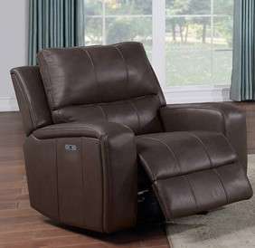 New Classic Furniture - Linton Leather Glider Recliner W/ Pwr Fr-Brown - L1721-13P1-LDB veiw 1
