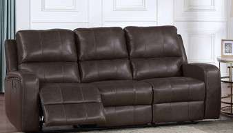 New Classic Furniture - Linton Leather Sofa W/Dual Recliner-Brown - L1721-30-LDB veiw 1