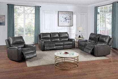 New Classic Furniture - Linton Leather Sofa  W/ Pwr Fr-Gray - L1721-30P1-DGR veiw 3