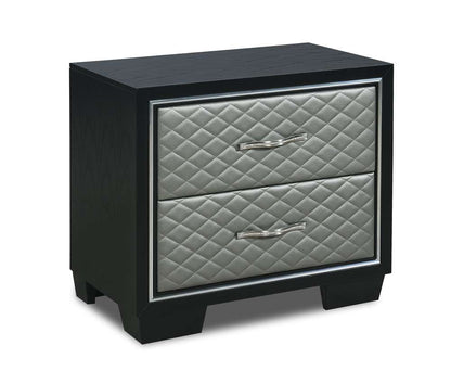 New Classic Furniture - Luxor Nightstand-Black/Silver - B2025-040 veiw 2