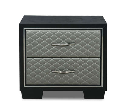 New Classic Furniture - Luxor Nightstand-Black/Silver - B2025-040 veiw 3