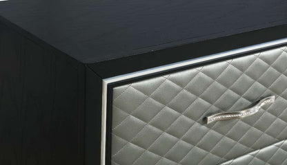 New Classic Furniture - Luxor Nightstand-Black/Silver - B2025-040 veiw 6