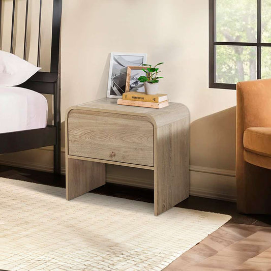 New Classic Furniture - Mara One Drawer End Table / Bedside Table-Natural - T3518N-20 veiw 1