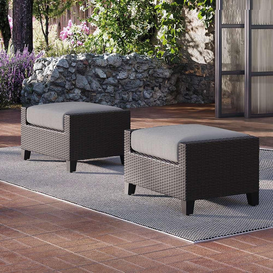 New Classic Furniture - Skye Outdoor Patio Footstools,  Set Of 2 Ottomans-Gray - G807G-19S veiw 1