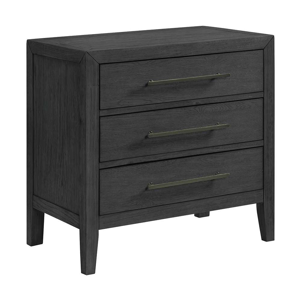 Picket House Furnishings - Armes 3-Drawer Nightstand in Black - B-3690-8-NS veiw 1