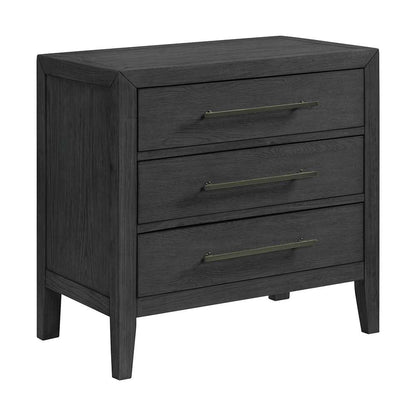 Picket House Furnishings - Armes 3-Drawer Nightstand in Black - B-3690-8-NS veiw 1