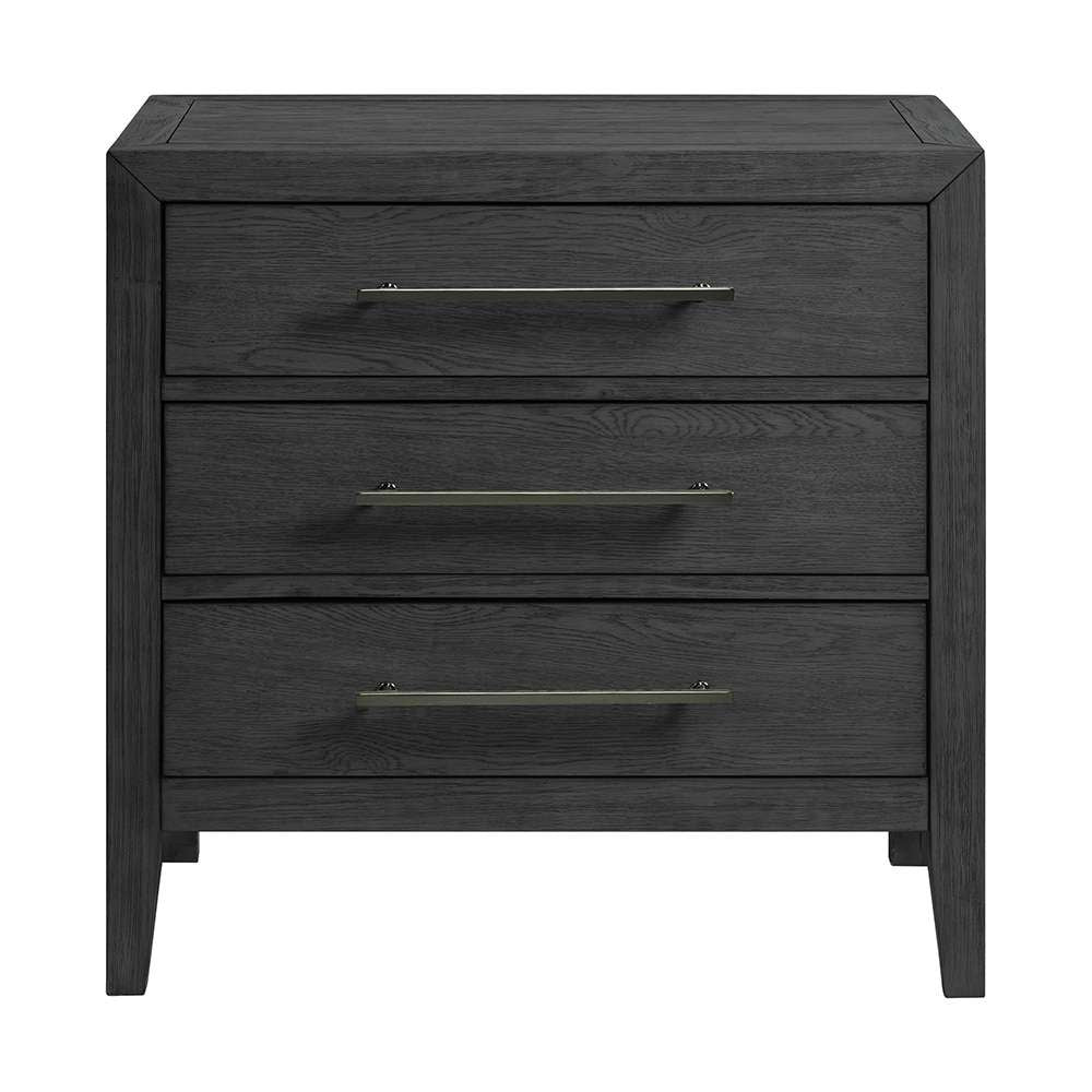 Picket House Furnishings - Armes 3-Drawer Nightstand in Black - B-3690-8-NS veiw 2