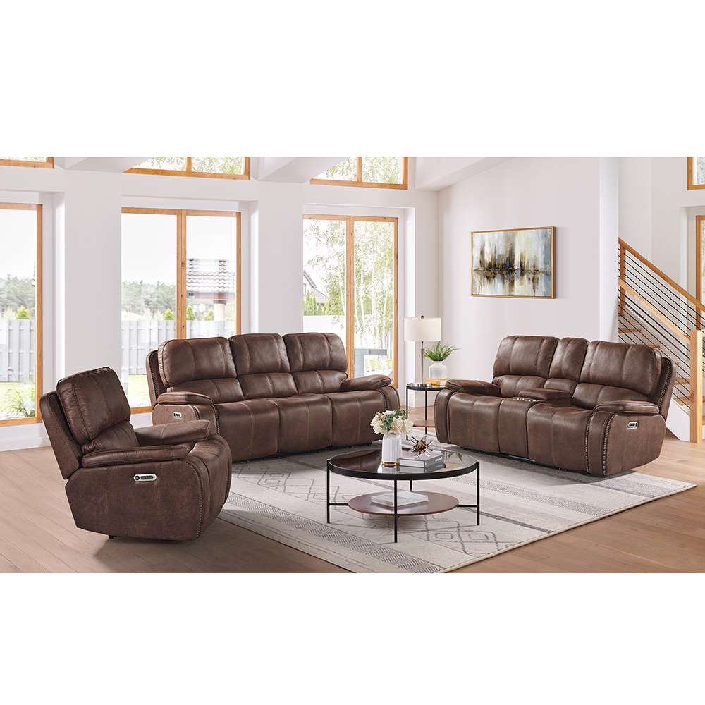 Picket House Furnishings - Grover Power Motion Recliner with Power Head Recliner in Heritage Brown - U-5230-8640-105PP veiw 2