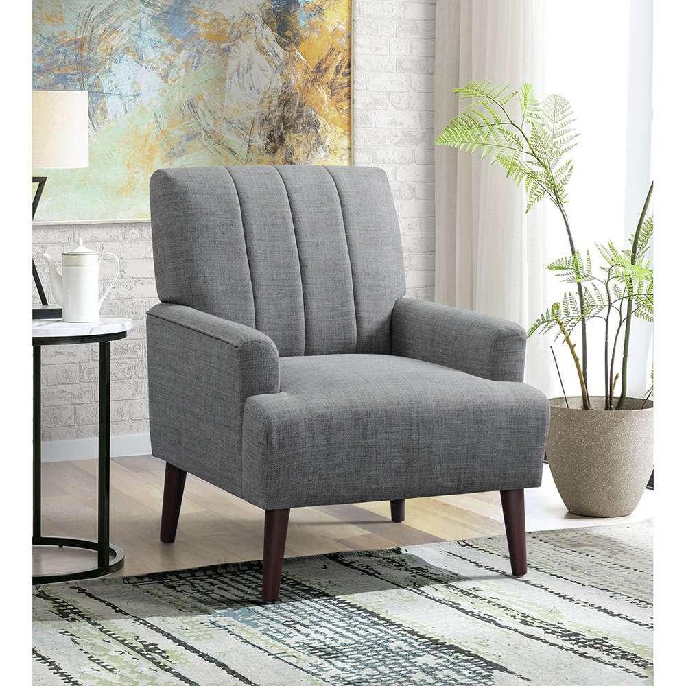 Picket House Furnishings - May Chair with Channel Back in Palmer Steel - U-4410-4551-100C veiw 2