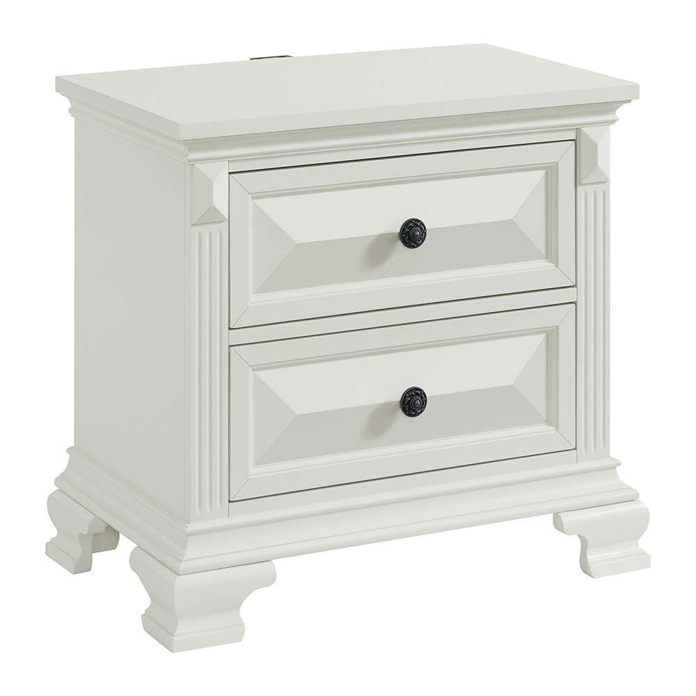 Picket House Furnishings - Sumner 2-Drawer Nightstand with USB in Antique White - B-10980-7-NS veiw 1