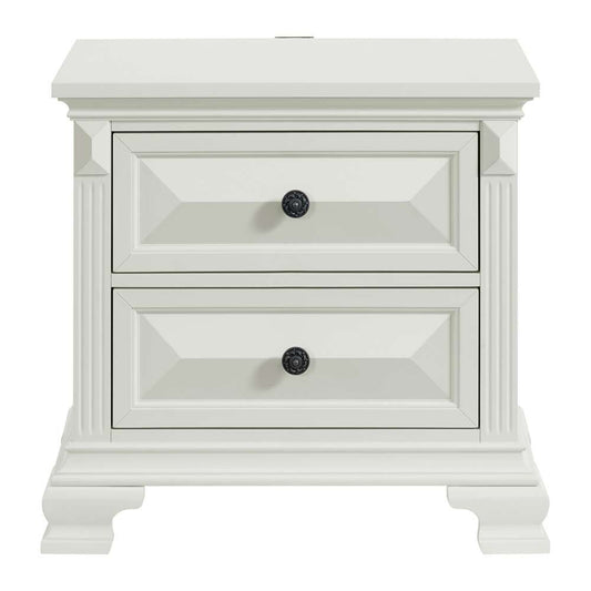 Picket House Furnishings - Sumner 2-Drawer Nightstand with USB in Antique White - B-10980-7-NS veiw 2