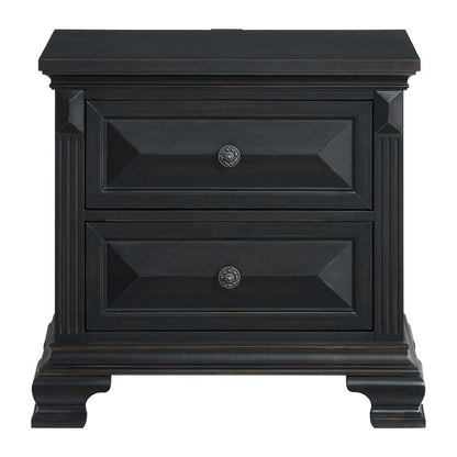 Picket House Furnishings - Sumner 2-Drawer Nightstand with USB in Black - B-10980-8-NS veiw 2