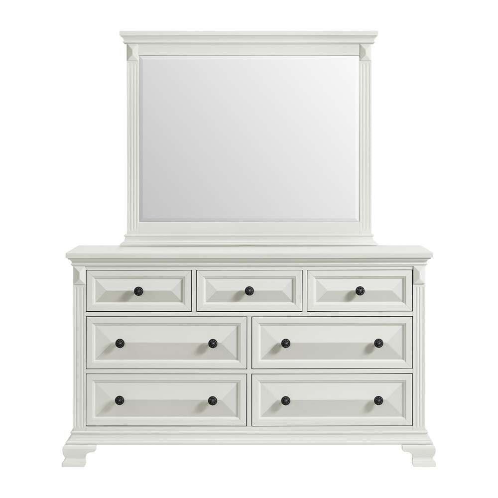 Picket House Furnishings - Sumner Dresser and Mirror Set in Antique White - B-10980-7-DRMR veiw 3