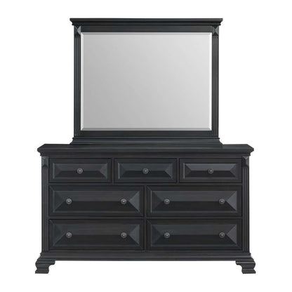 Picket House Furnishings - Sumner Dresser and Mirror Set in Black - B-10980-8-DRMR veiw 3