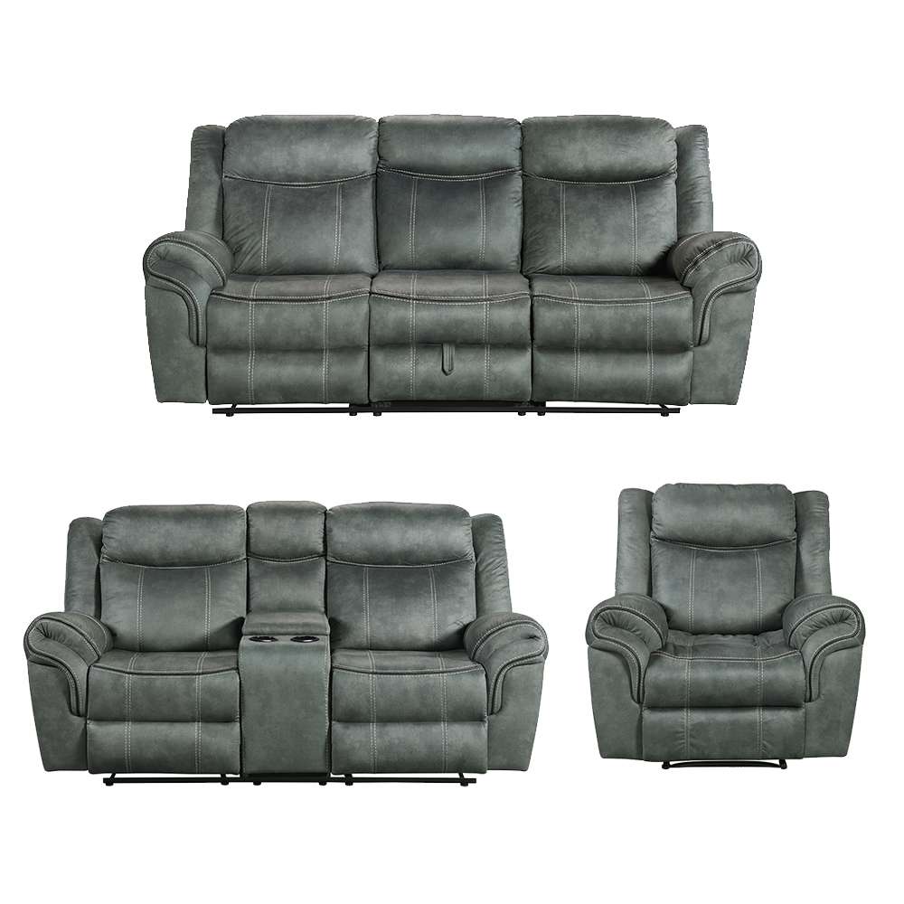 Picket House Furnishings - Tasso 3PC Living Room Set in FB367 Charcoal-Sofa, Loveseat & Recliner - 59928-1X-3PC veiw 1