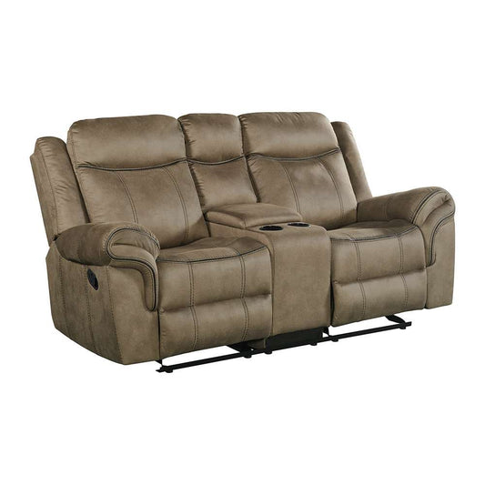 Picket House Furnishings - Tasso Motion Loveseat with Console in T101 Brown - 59928-028-2X veiw 1