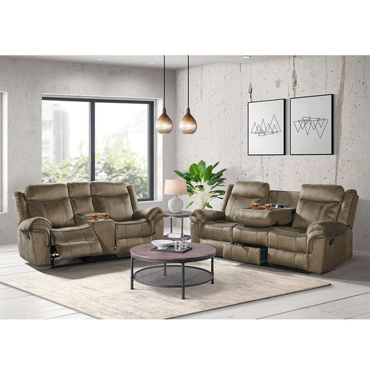 Picket House Furnishings - Tasso Motion Loveseat with Console in T101 Brown - 59928-028-2X veiw 2