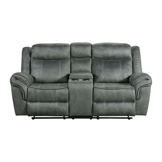 Picket House Furnishings - Tasso Motion Loveseat with Console in FB367 Charcoal - 59928-028-1X veiw 1