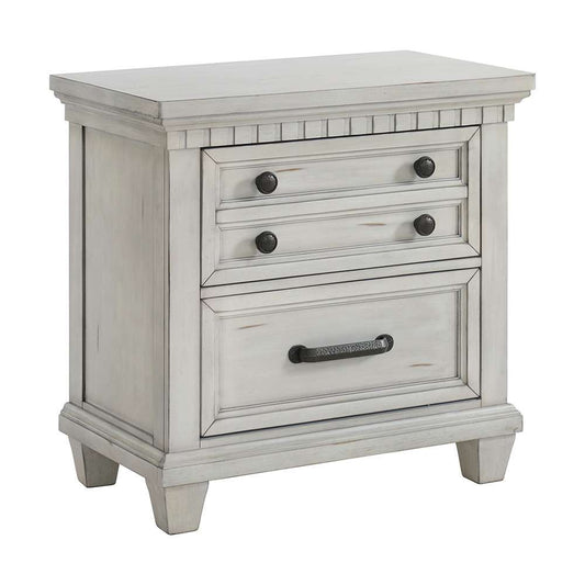 Picket House Furnishings - Windom 2-Drawer Nightstand with USB in Antique White - B-10530-7-NS veiw 1