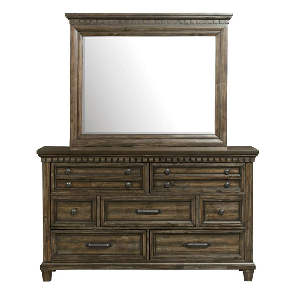 Picket House Furnishings - Windom Dresser and Mirror Set in Charcoal - B-10530-5-DRMR veiw 3