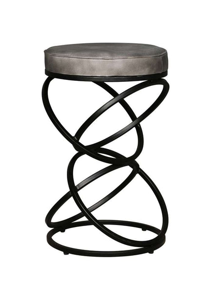 Porter Designs - Polaris Leather 24in Bar Stool, Gray - 02-218-11-6795 veiw 1