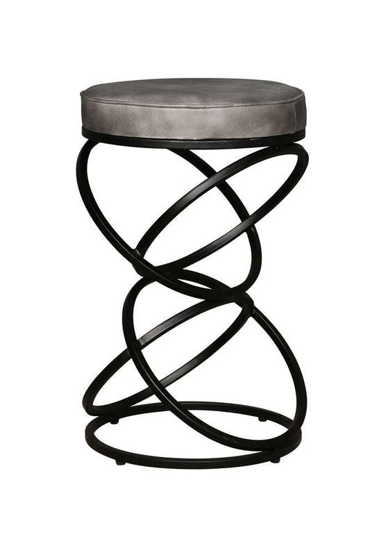 Porter Designs - Polaris Leather 24in Bar Stool, Gray - 02-218-11-6795 veiw 1
