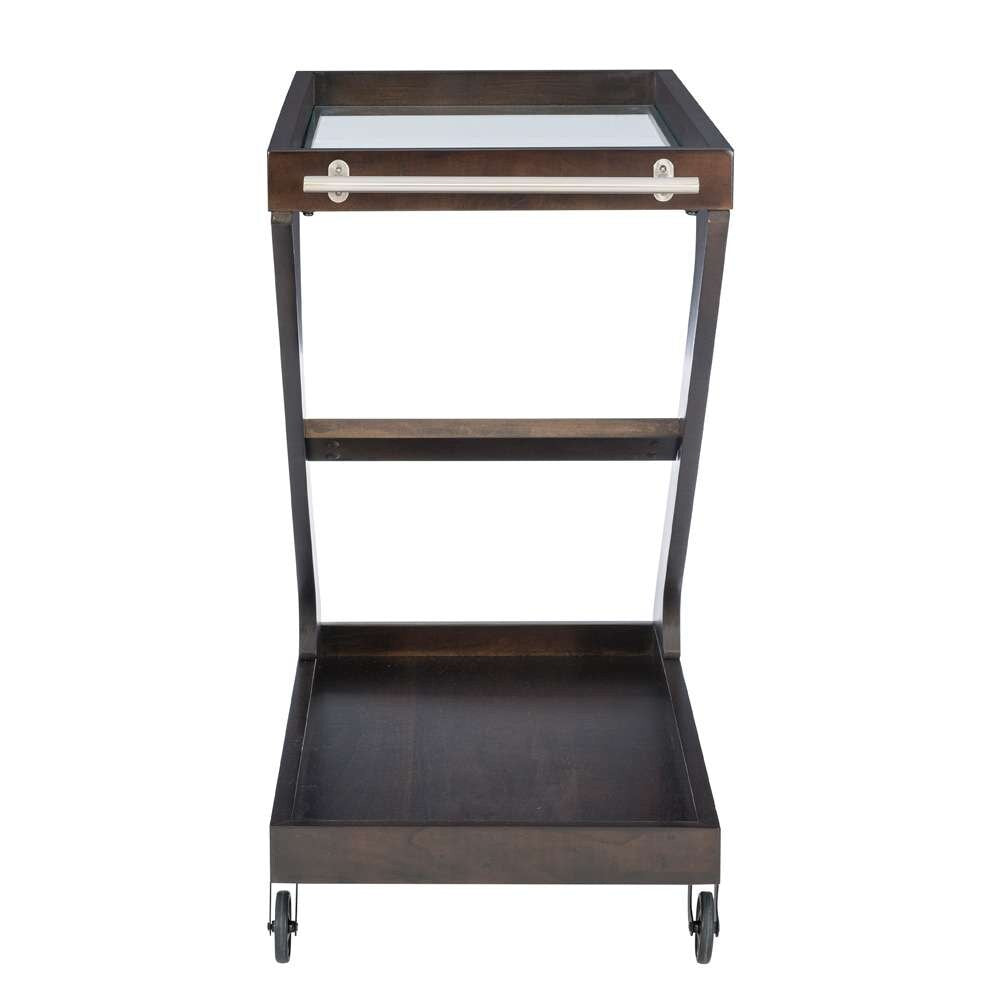 Powell Company - Marlon Wood Rolling Bar Cart, Umber - D1520LA23UMB veiw 3