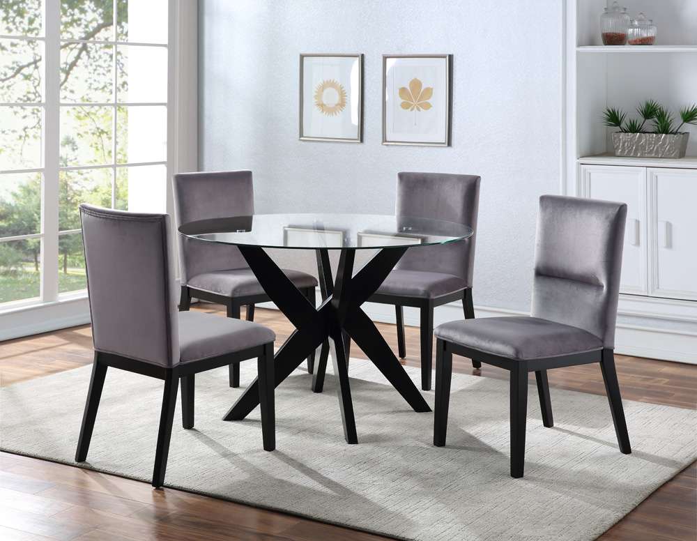 Steve Silver - Amalie 5pc Dining Set - Black - AL4848TTTBBSG5PC veiw 1