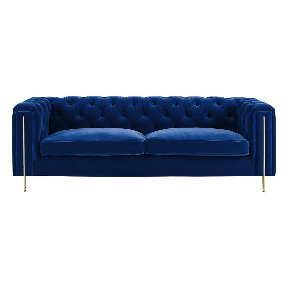 Steve Silver - Charlene Blue Velvet Sofa - CH100SBL veiw 1