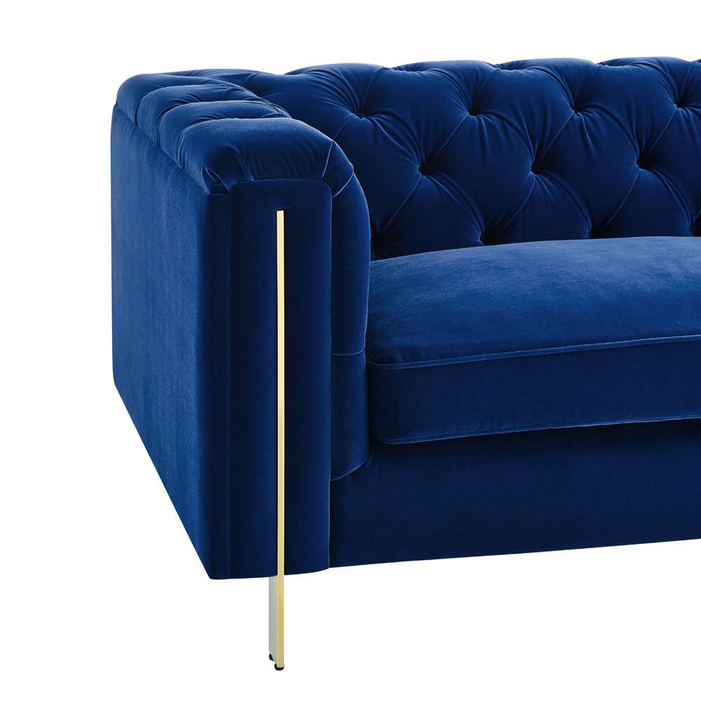 Steve Silver - Charlene Blue Velvet Sofa - CH100SBL veiw 4