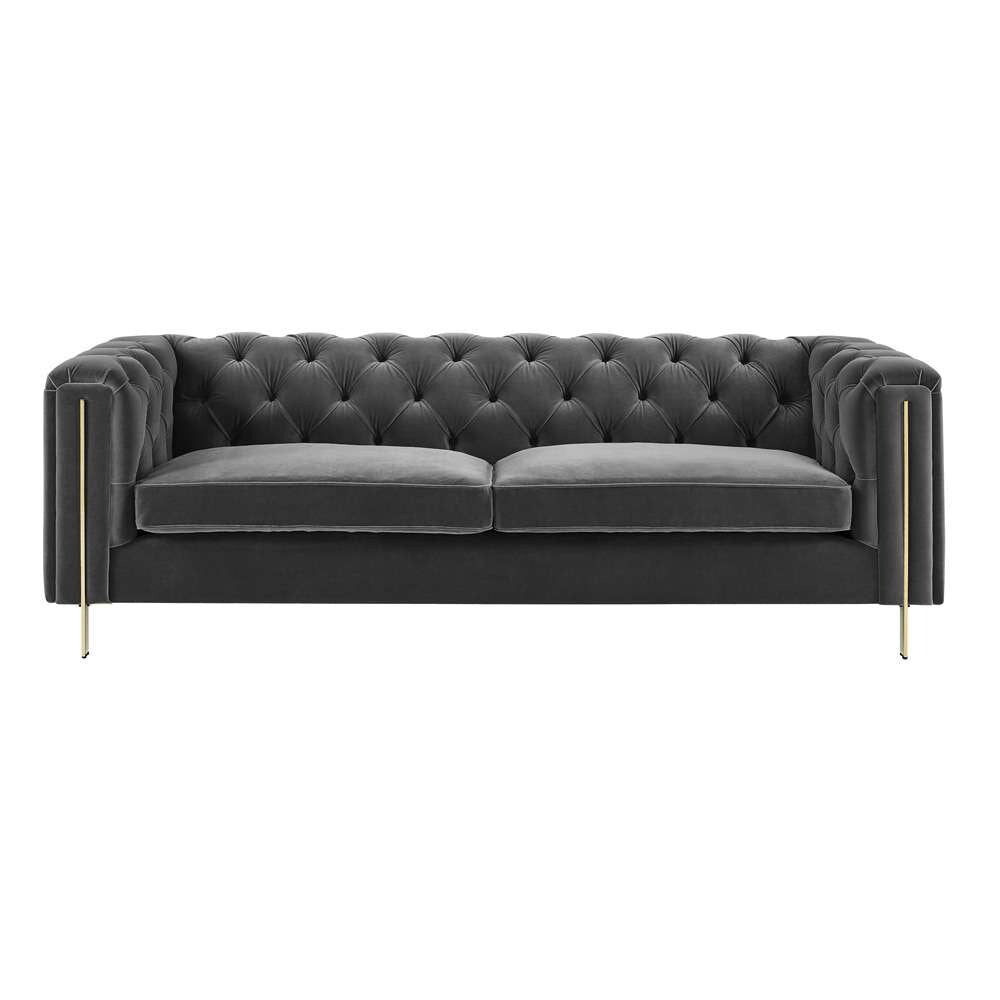 Steve Silver - Charlene Gray Velvet Sofa - CH100SGY veiw 1