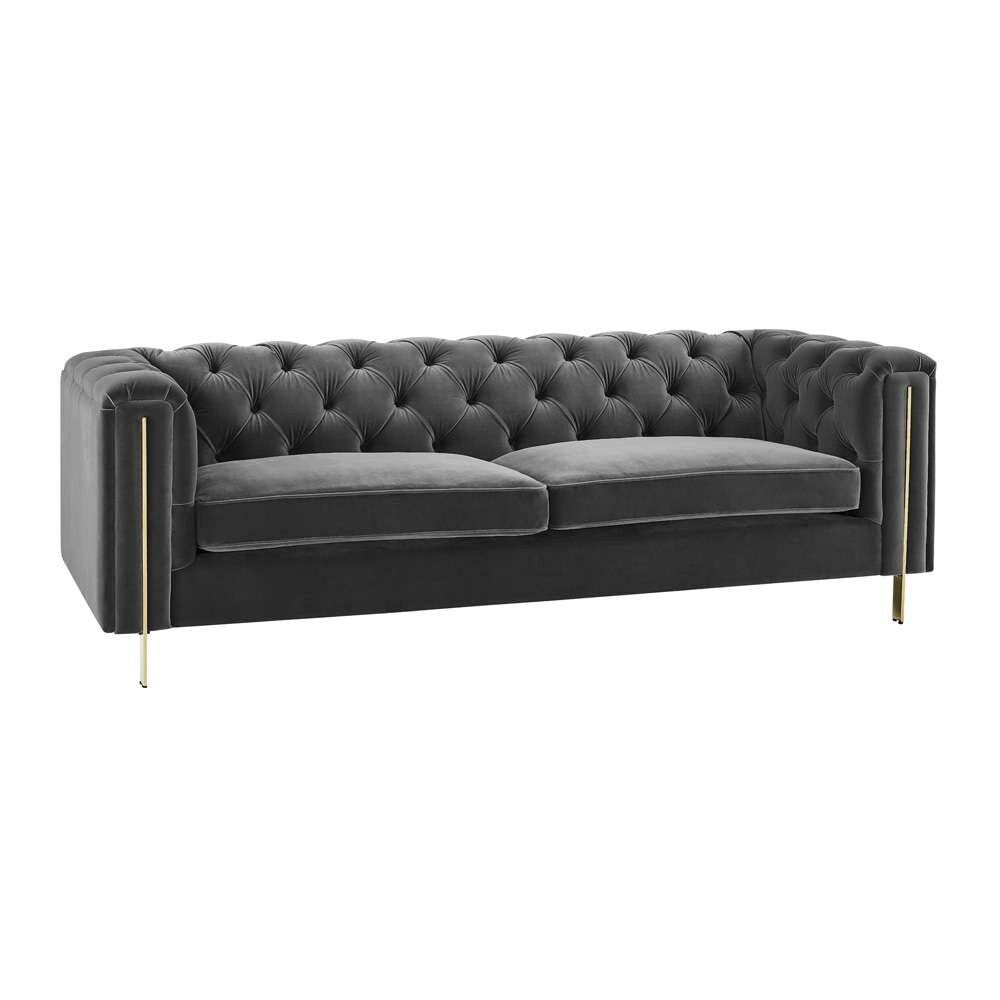 Steve Silver - Charlene Gray Velvet Sofa - CH100SGY veiw 2