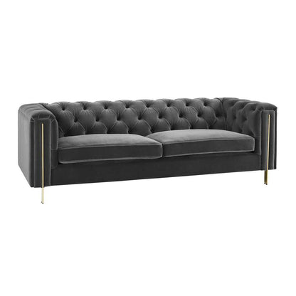 Steve Silver - Charlene Gray Velvet Sofa - CH100SGY veiw 2