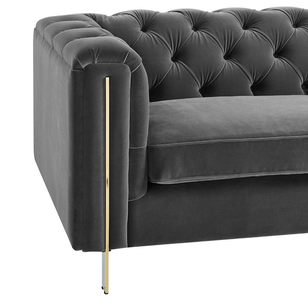 Steve Silver - Charlene Gray Velvet Sofa - CH100SGY veiw 3
