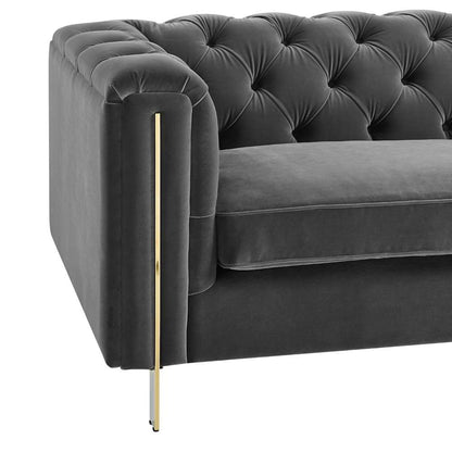 Steve Silver - Charlene Gray Velvet Sofa - CH100SGY veiw 3