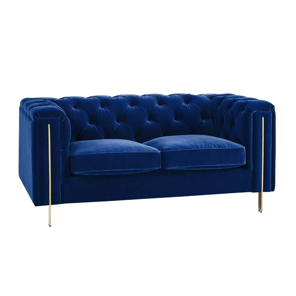 Steve Silver - Charlene Blue Velvet Loveseat - CH100LBL veiw 2