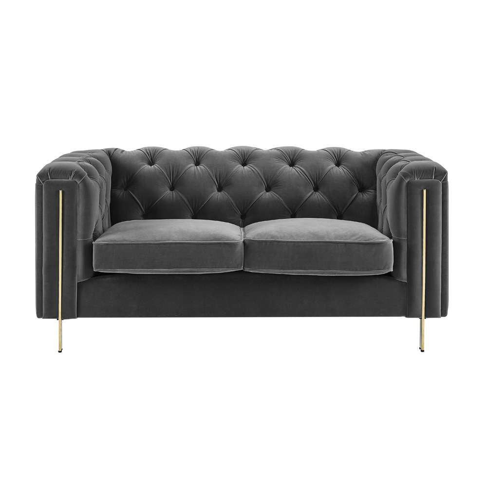 Steve Silver - Charlene Gray Velvet Loveseat - CH100LGY veiw 1