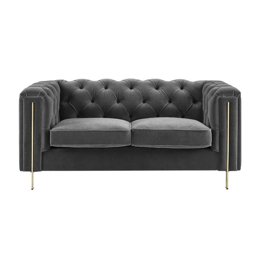 Steve Silver - Charlene Gray Velvet Loveseat - CH100LGY veiw 1