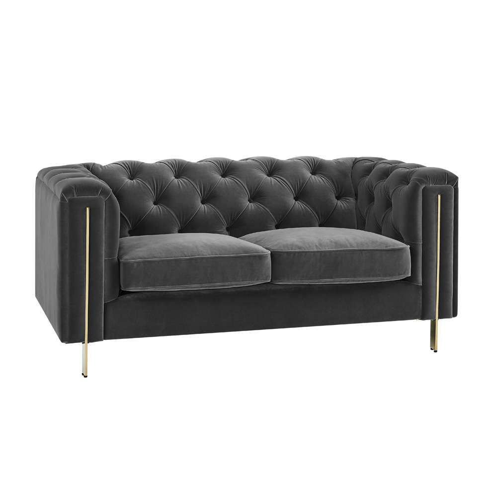 Steve Silver - Charlene Gray Velvet Sofa and Loveseat - CH100-2PC-GY veiw 2