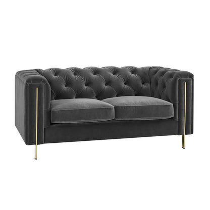 Steve Silver - Charlene Gray Velvet Sofa and Loveseat - CH100-2PC-GY veiw 2