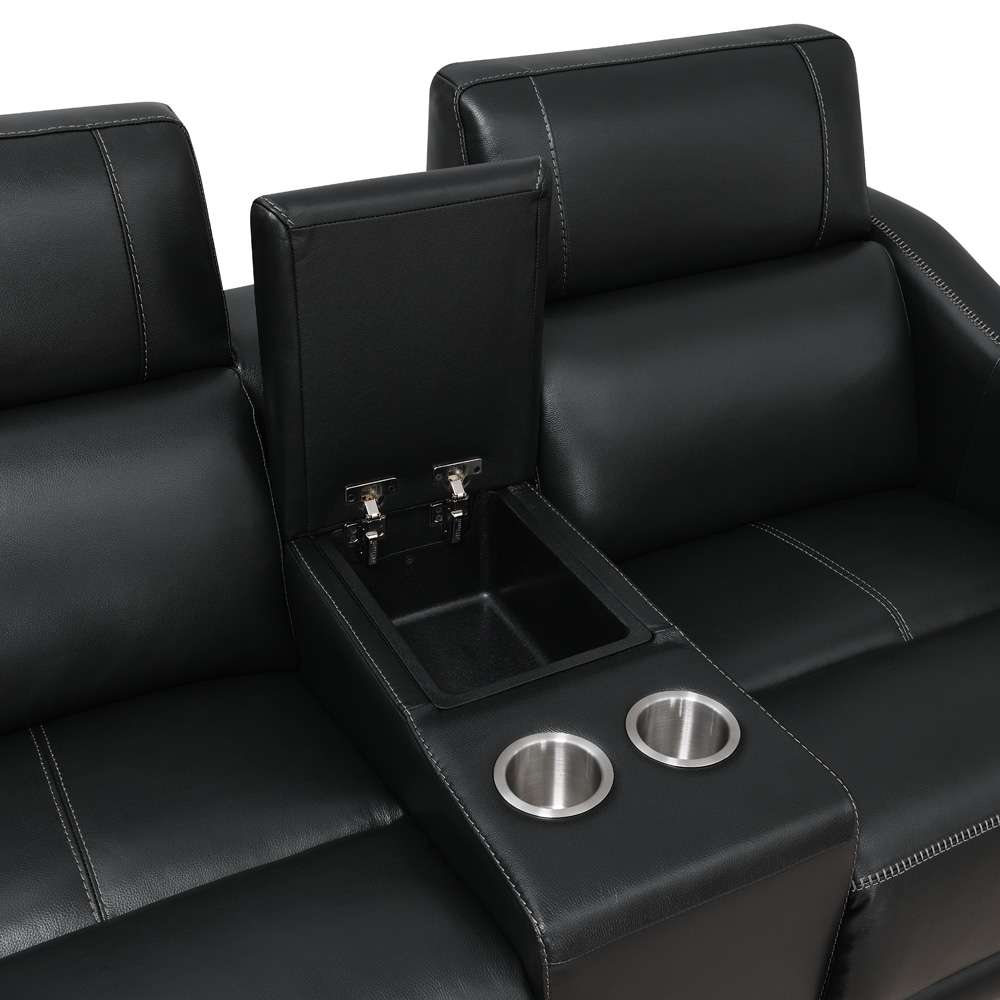 Steve Silver - Giorno Power Console Loveseat - GI850CLB veiw 5