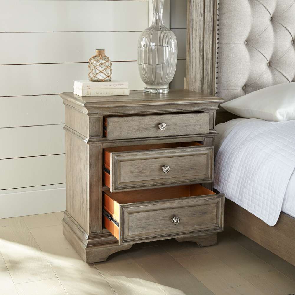 Steve Silver - Highland Park Nightstand - Waxed Driftwood - HP900NSD veiw 4