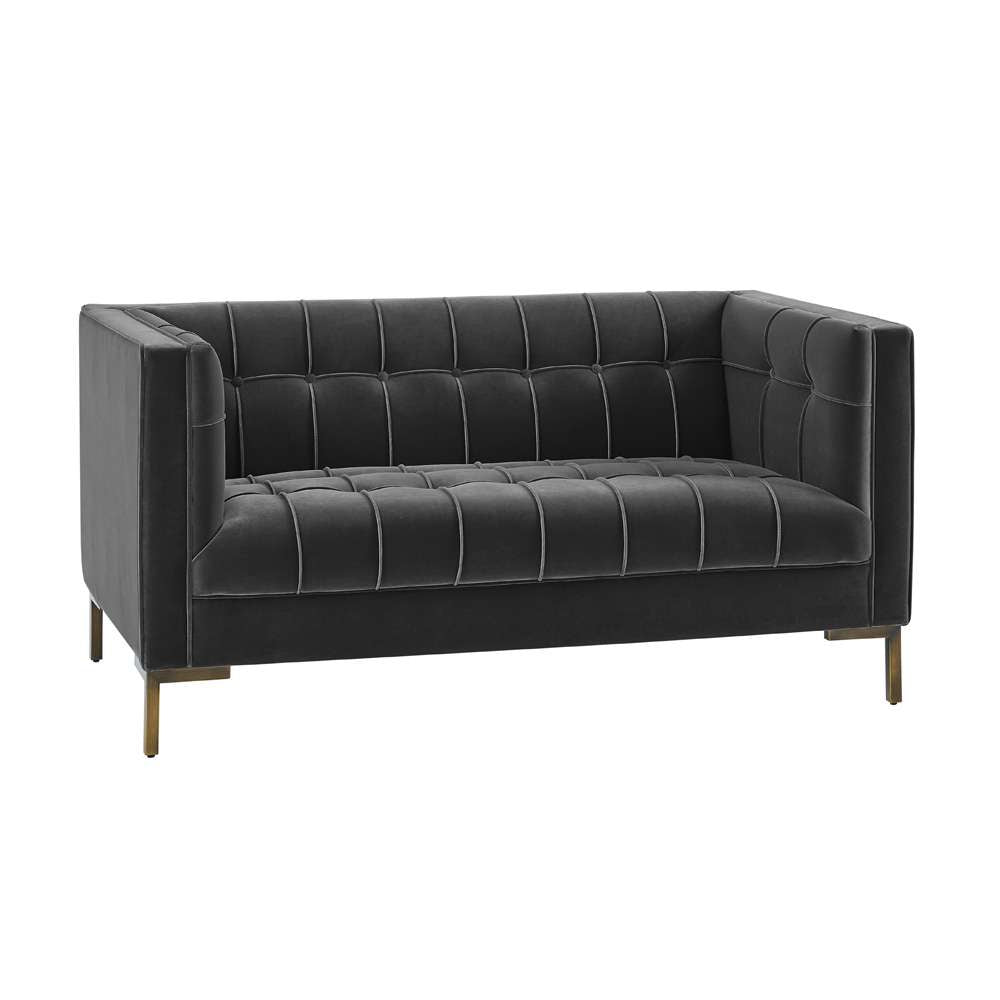 Steve Silver - Isaac Gray Velvet Loveseat - IC100LGY veiw 2