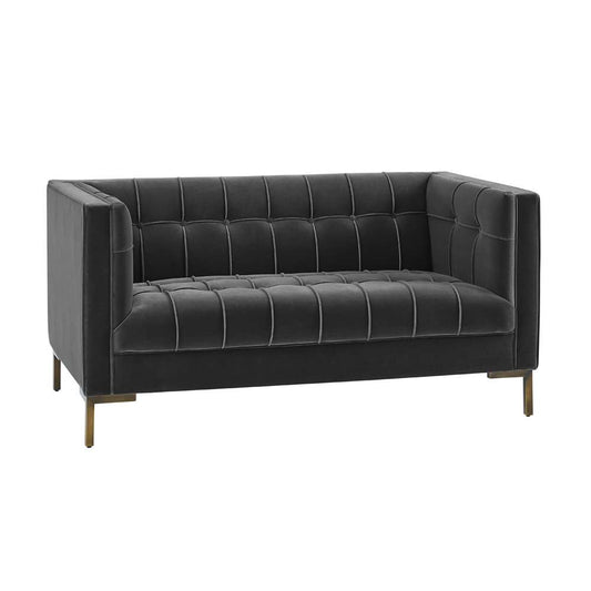 Steve Silver - Isaac Gray Velvet Loveseat - IC100LGY veiw 2