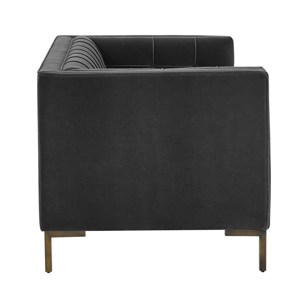 Steve Silver - Isaac Gray Velvet Loveseat - IC100LGY veiw 3