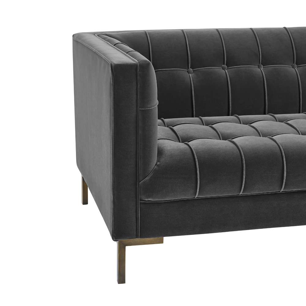 Steve Silver - Isaac Gray Velvet Loveseat - IC100LGY veiw 4