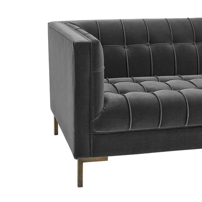 Steve Silver - Isaac Gray Velvet Loveseat - IC100LGY veiw 4