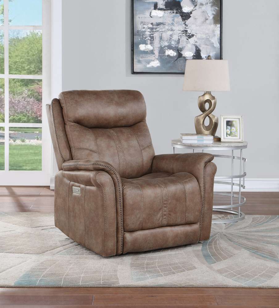 Steve Silver - Morrison Dual-Power Recliner Chair, Camel - MOR950CC veiw 6